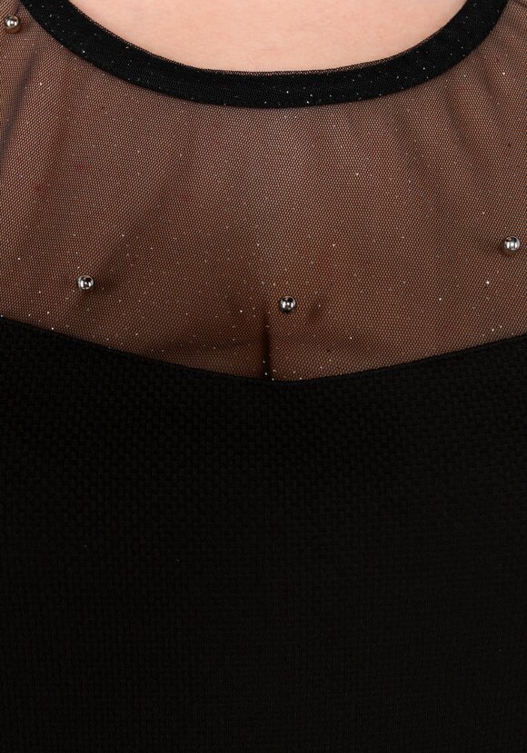 Платье прямого кроя с декоративной сеткой шир.  580, рис. 3