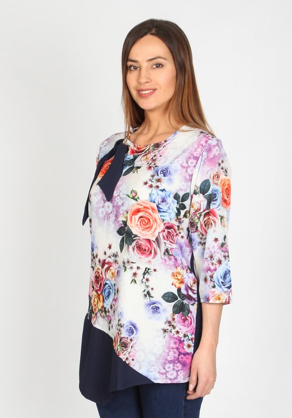 Блуза женская Букет цветов шир.  580, рис. 1