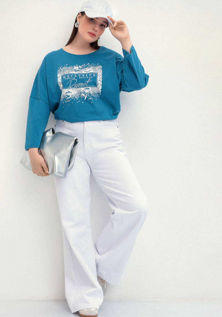 Туника с принтом на груди шир.  750, рис. 35