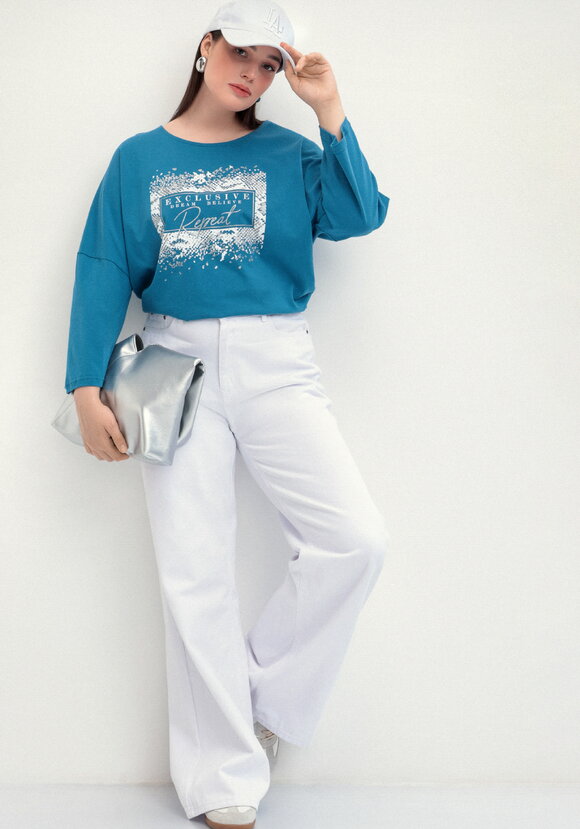 Туника с принтом на груди шир.  580, рис. 35