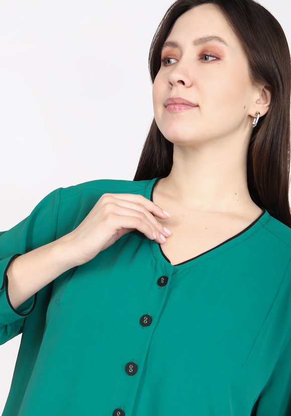 Блуза с контрастным кантом шир.  580, рис. 4