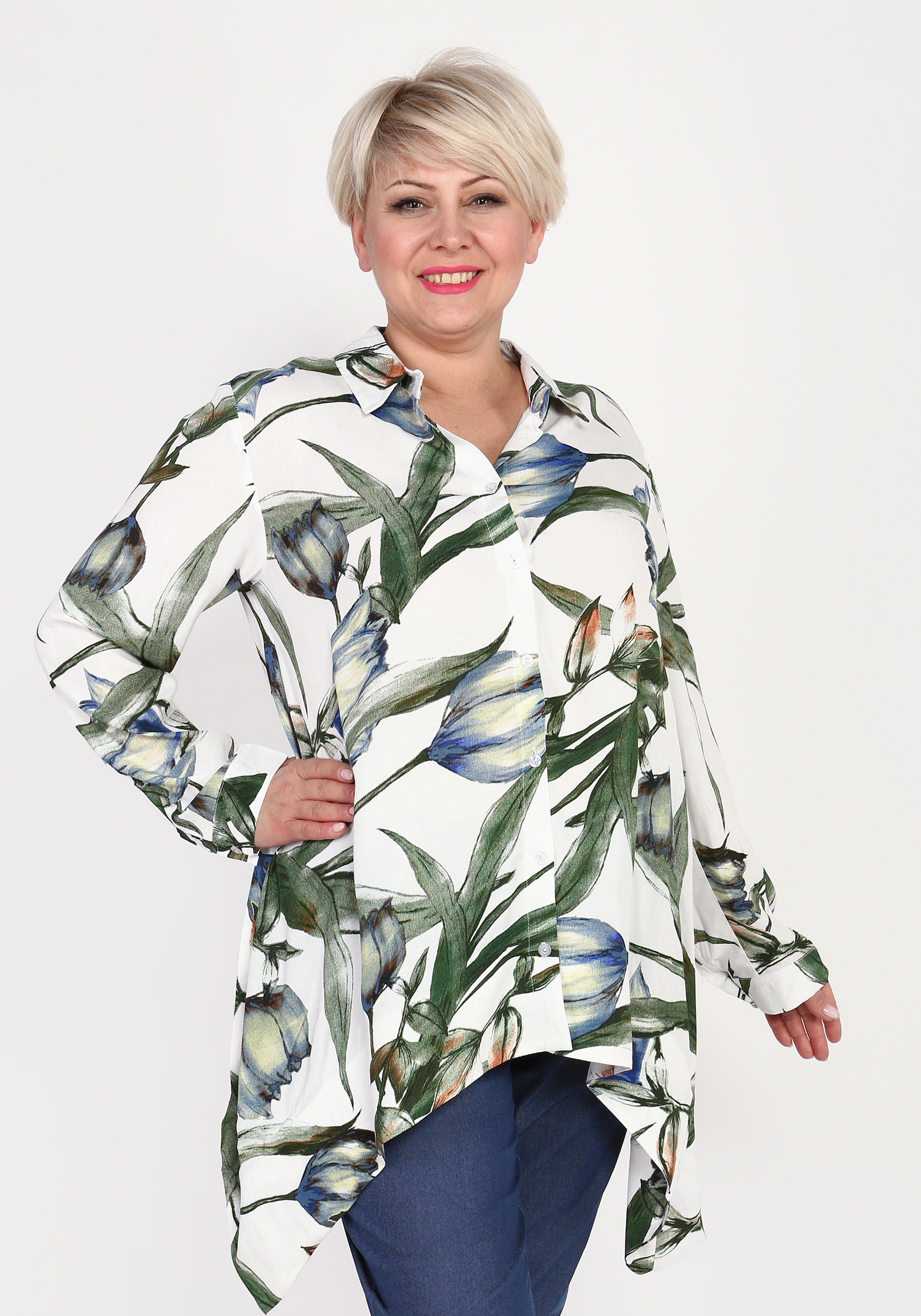 Блузка с асимметричным низом Frida, размер 44, цвет коричневый - фото 2