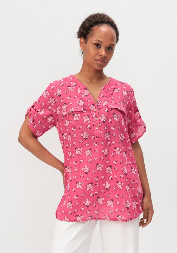 Блуза с цветочным принтом Офелия шир.  580, рис. 18