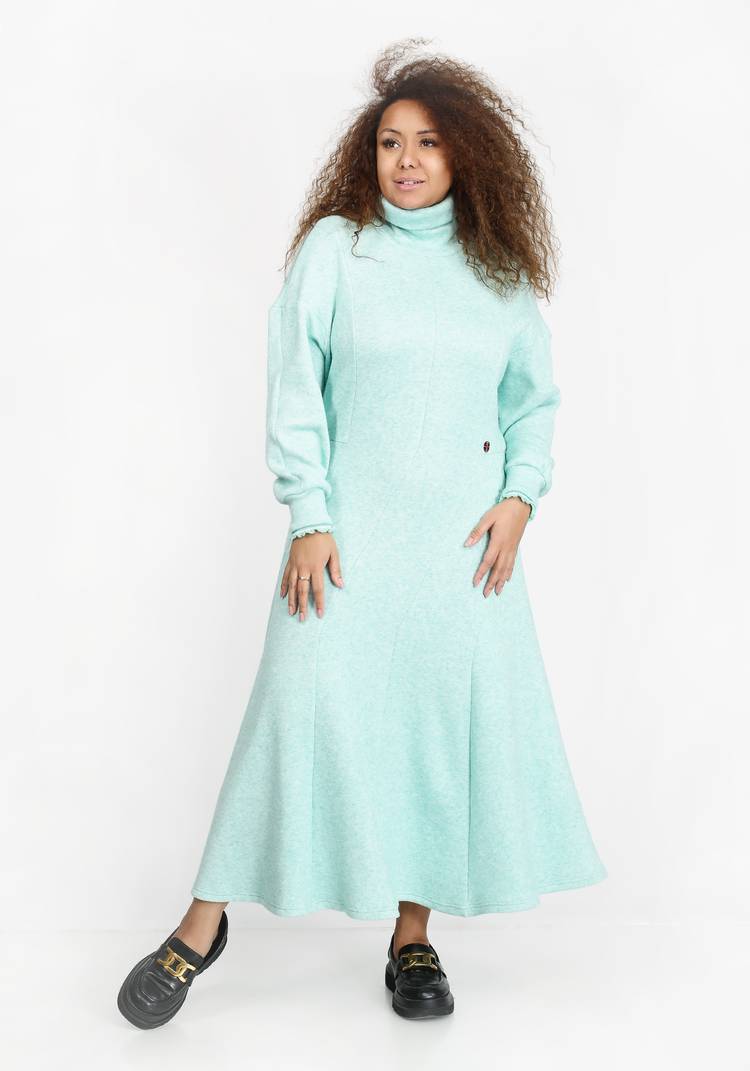 Платье с высоким воротником и манжетами шир.  750, рис. 5