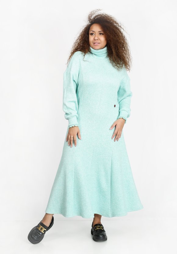 Платье с высоким воротником и манжетами шир.  580, рис. 5