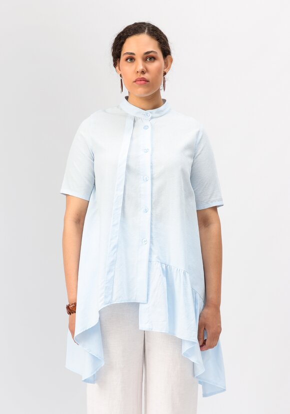 Блуза оригинального кроя с воланом шир.  580, рис. 20