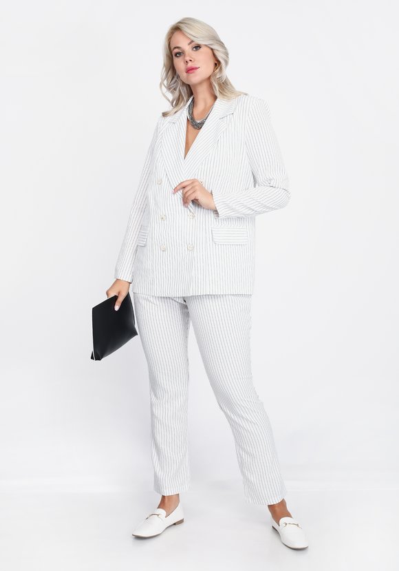 Жакет двубортный в полоску шир.  580, рис. 3