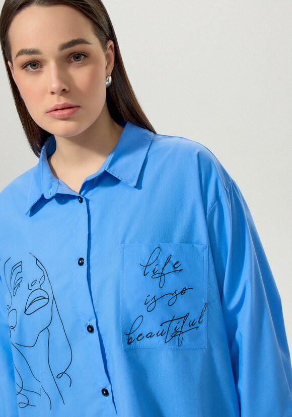 Рубашка с принтом на передней полочке шир.  580, рис. 11