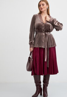 Юбка плиссированная из бархата