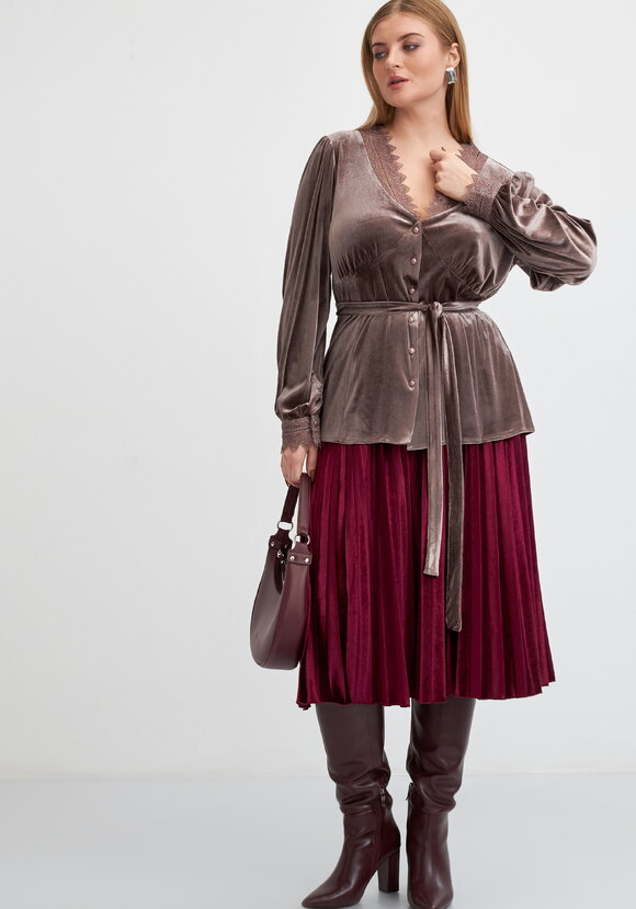 Юбка плиссированная из бархата шир.  580, рис. 11