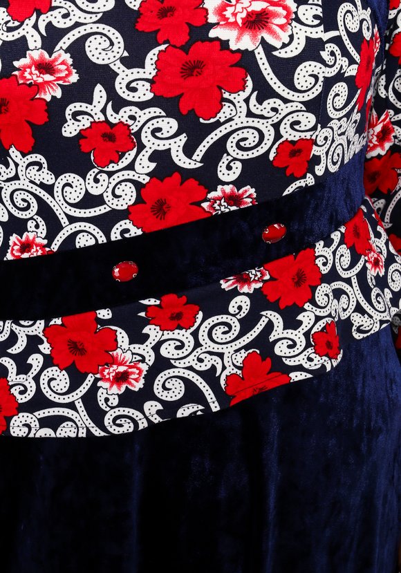 Платье комбинированное с декором из камней шир.  580, рис. 10