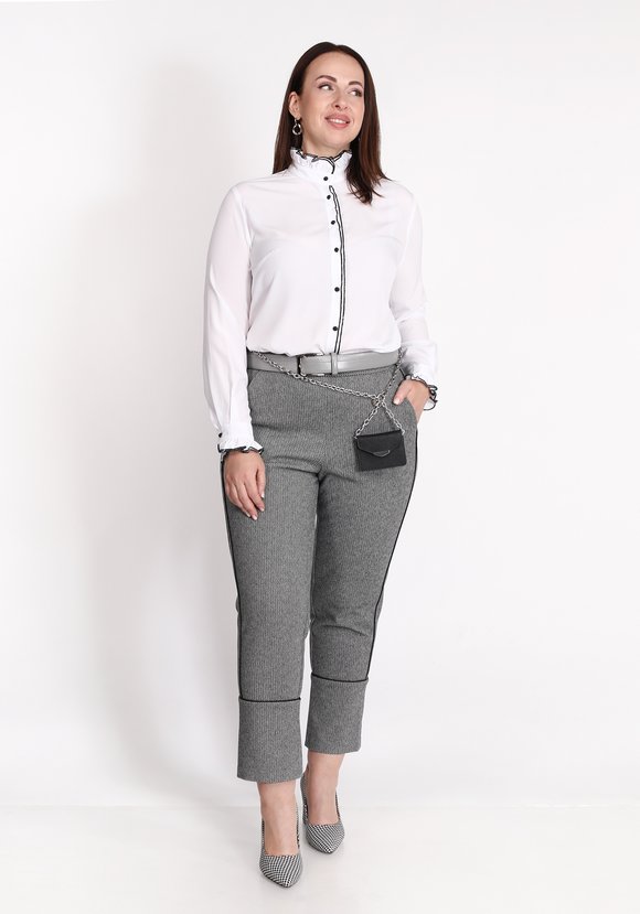 Блуза с двойной рюшей шир.  580, рис. 1