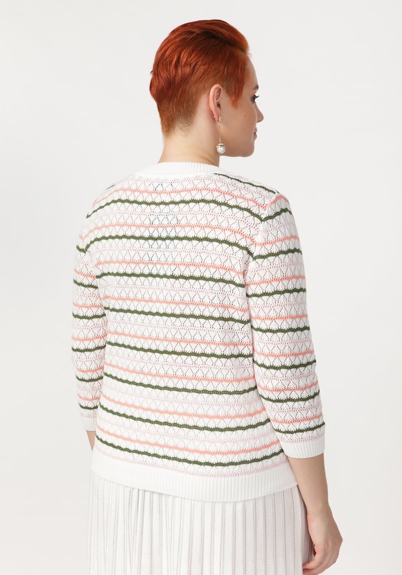 Джемпер прямого силуэта ажурный в полоску шир.  580, рис. 6