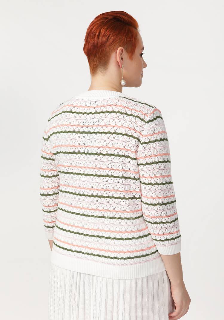 Джемпер прямого силуэта ажурный в полоску шир.  750, рис. 6