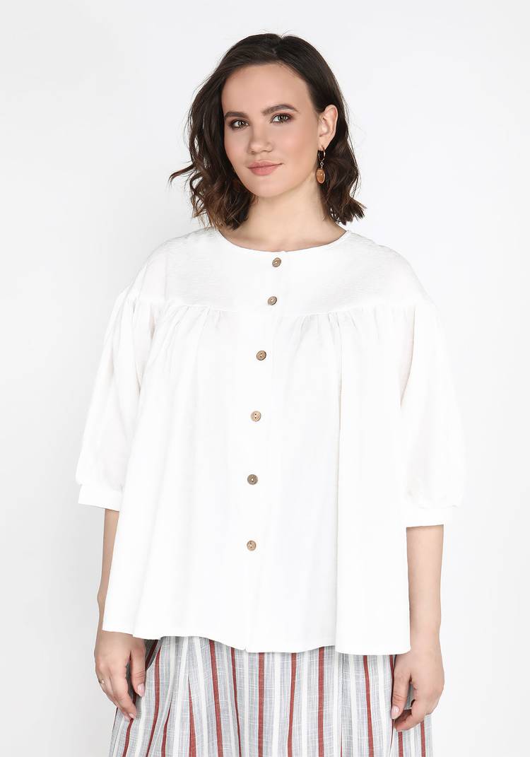 Блуза из фактурного хлопка шир.  750, рис. 4