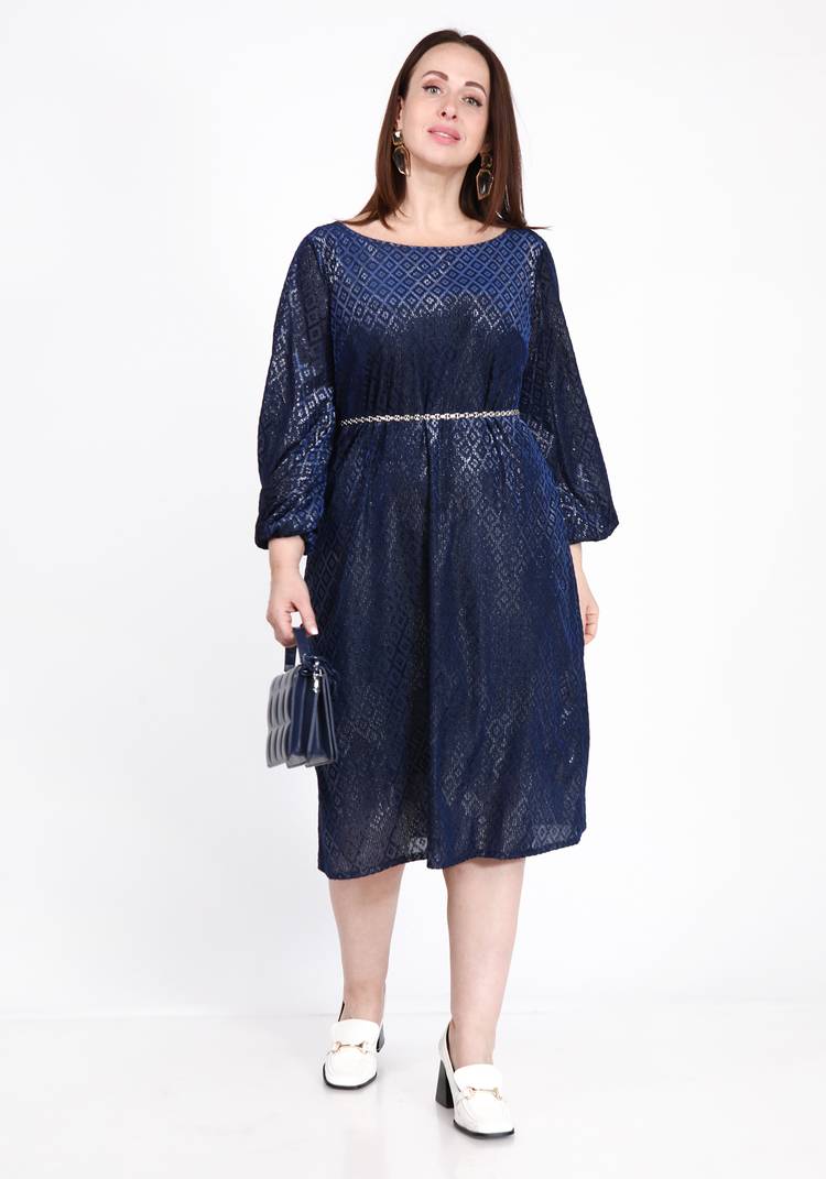 Платье с бархатным рисунком и люрексом шир.  750, рис. 6