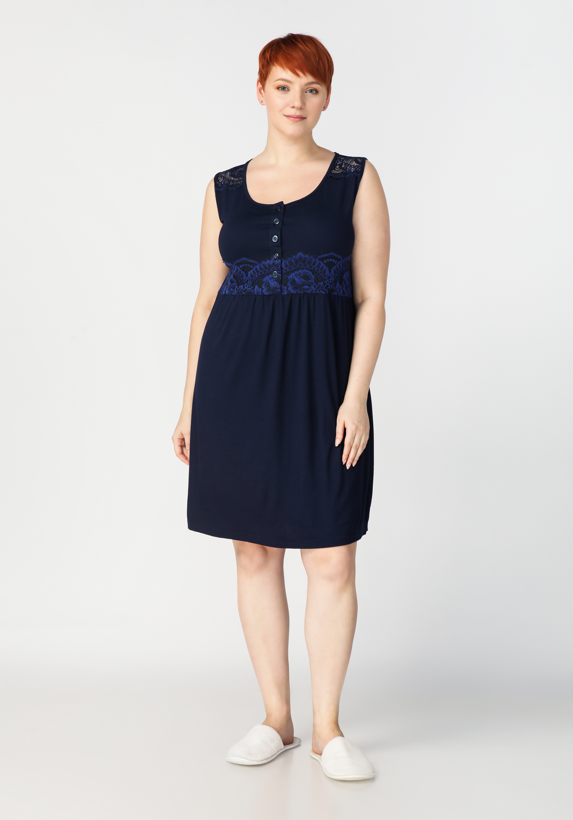 Сорочка женская "Эльза" NATALI, размер 48, цвет синий - фото 6