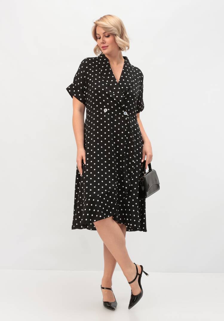 Платье в горох с юбкой-трапецией шир.  750, рис. 8