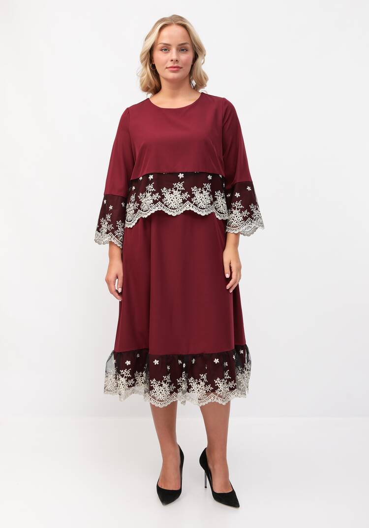 Платье с отделкой кружевом шир.  750, рис. 4