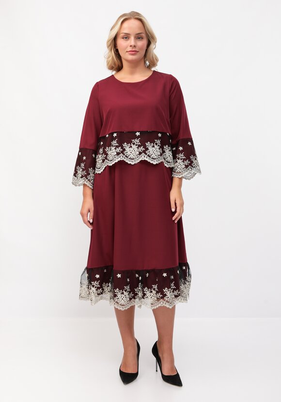 Платье с отделкой кружевом шир.  580, рис. 4