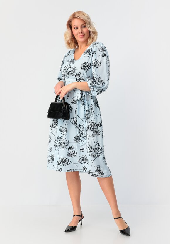 Платье с цветочным принтом с рукавом фонарик шир.  580, рис. 10