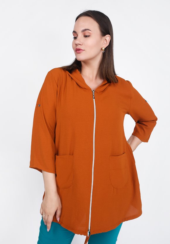 Жакет из вискозы на молнии шир.  580, рис. 5