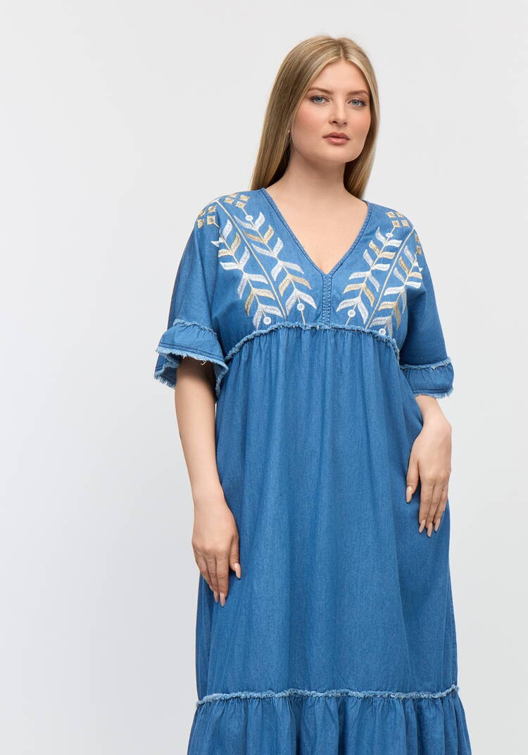 Платье бохо с вышивкой шир.  750, рис. 2