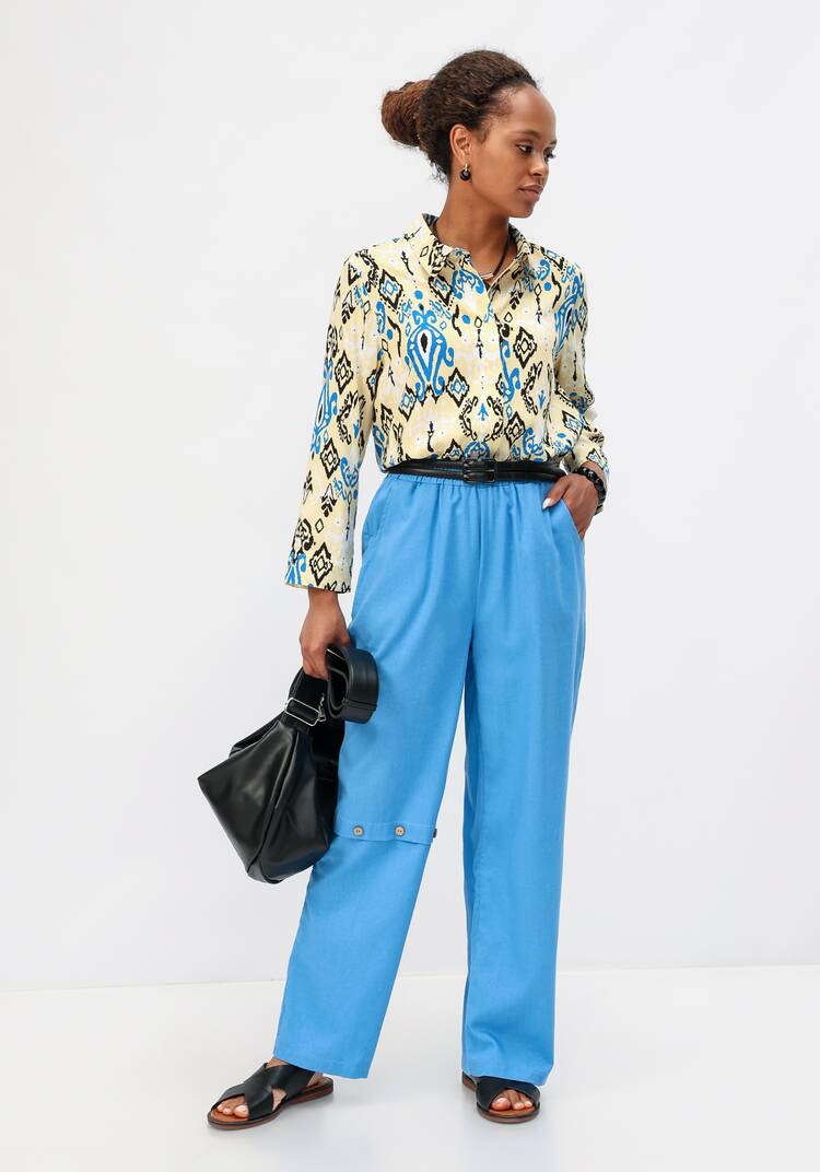 Брюки с декоративной планкой шир.  750, рис. 7