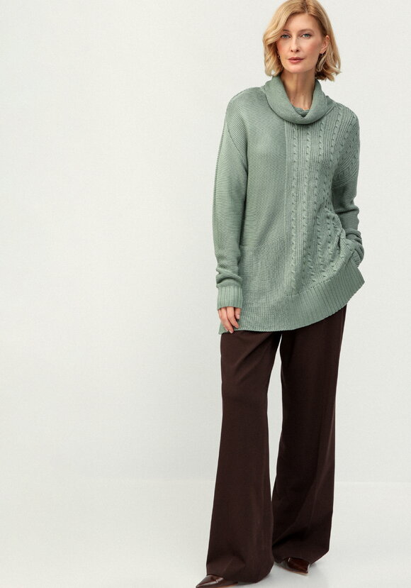 Удлиненный джемпер с косами шир.  580, рис. 8