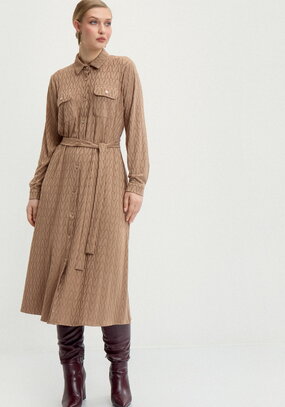 Платье рубашка с принтом