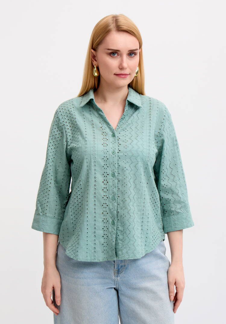 Блуза из шитья с рукавом 3/4 шир.  750, рис. 9