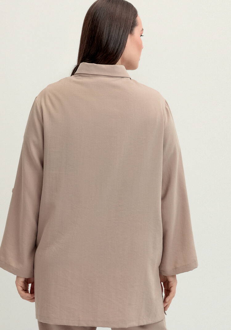 Рубашка на пуговицах свободного кроя шир.  750, рис. 19