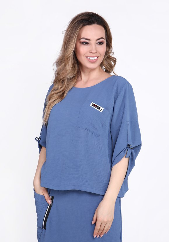 Блуза с патой на рукаве шир.  580, рис. 9