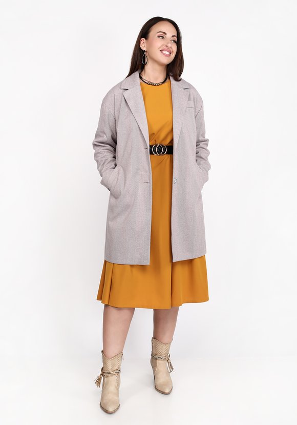 Пальто прямого кроя с английским воротником шир.  580, рис. 1