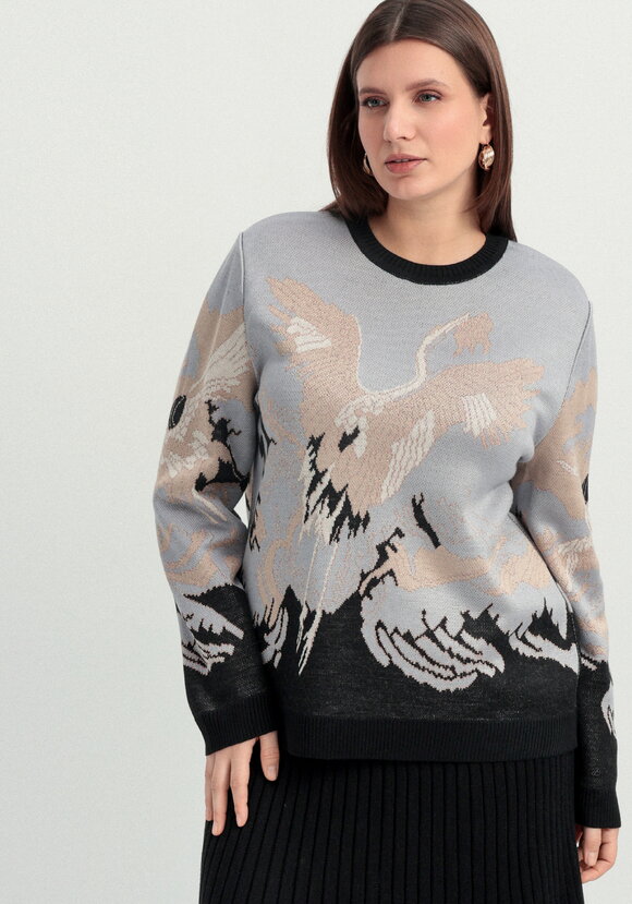 Джемпер с рисунком Журавль шир.  580, рис. 4