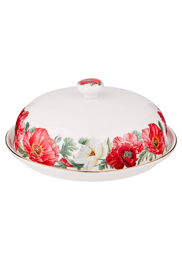 Блюдо из фарфора круглое с крышкой шир.  750, рис. 1