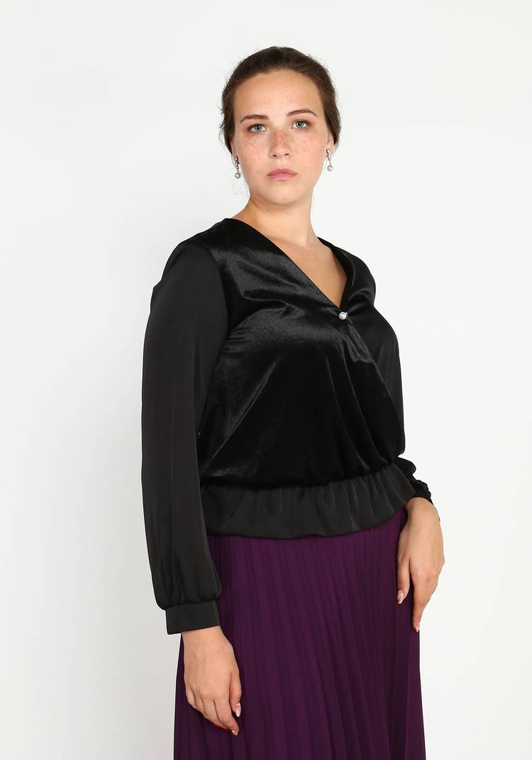 Блуза с баской и длинным рукавом шир.  750, рис. 2