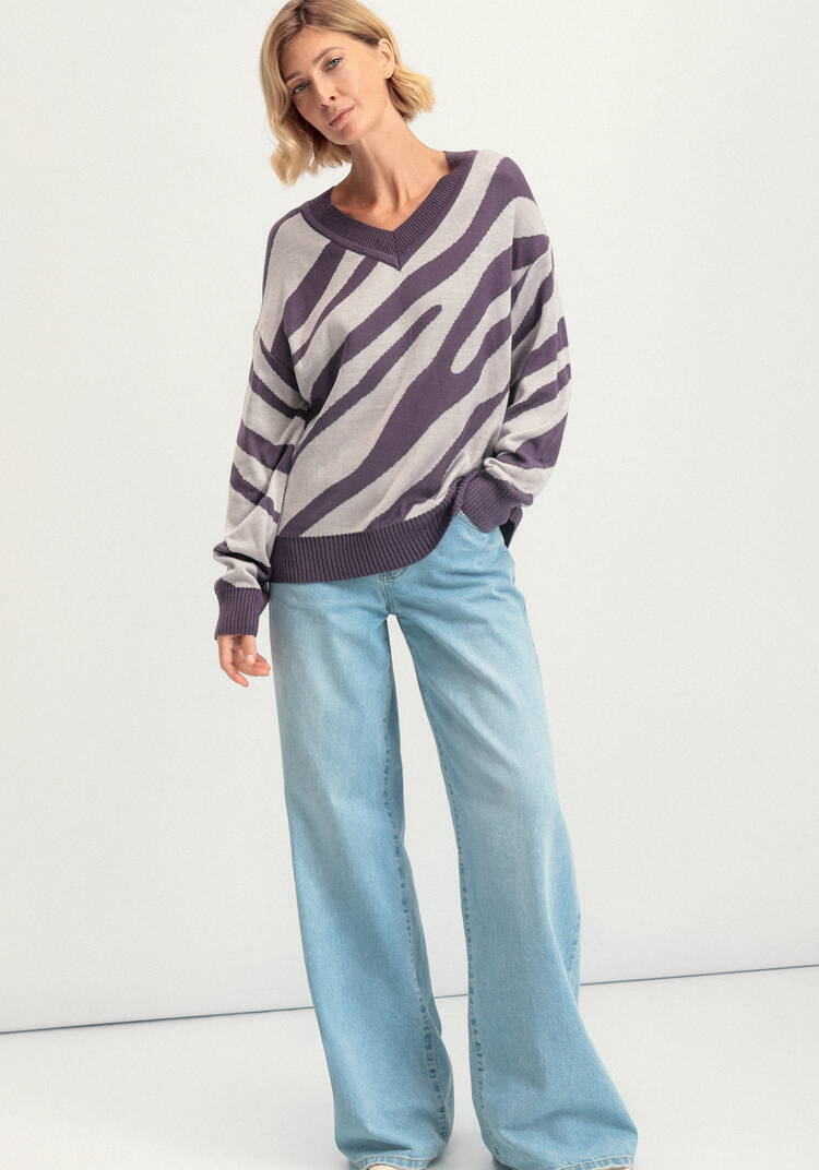 Джемпер с принтом зебра шир.  750, рис. 31