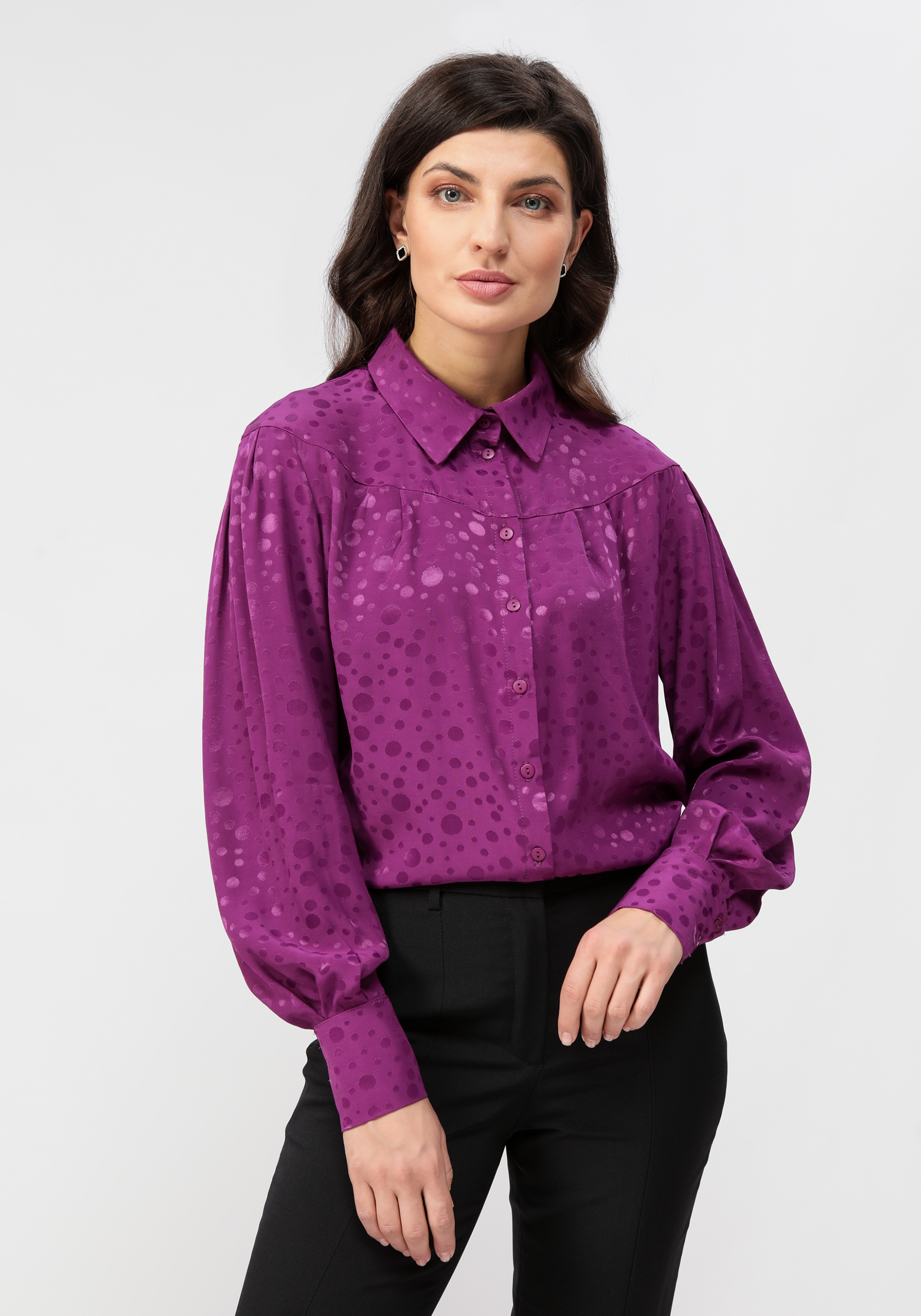 Блуза с шелковым рисунком в переплетении