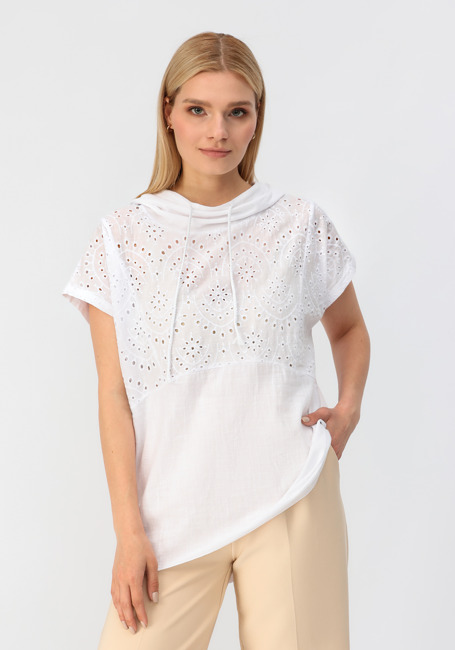 Блуза "Мирра" Alina Collection, размер 64, цвет белый