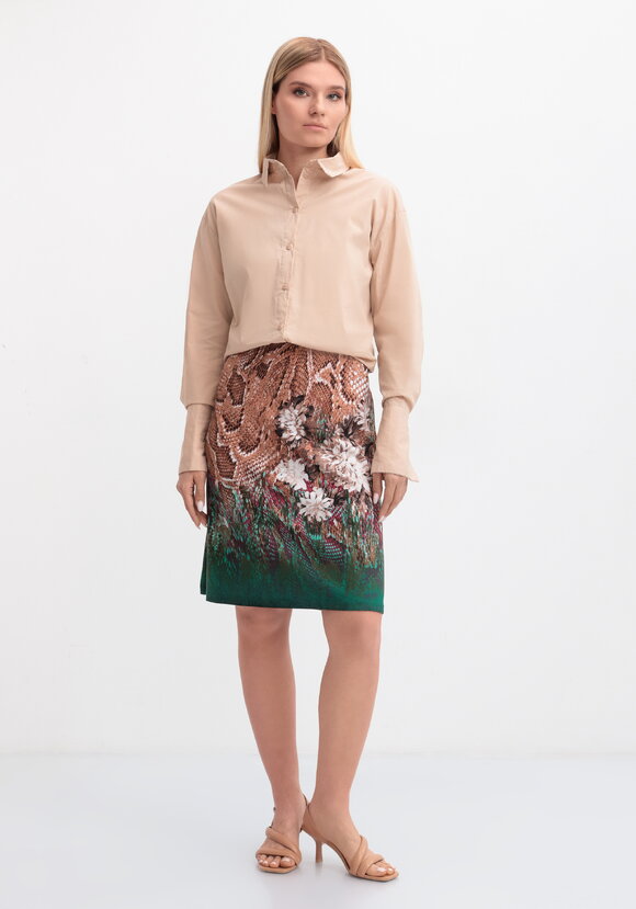 Юбка миди с анималистическим принтом шир.  580, рис. 1