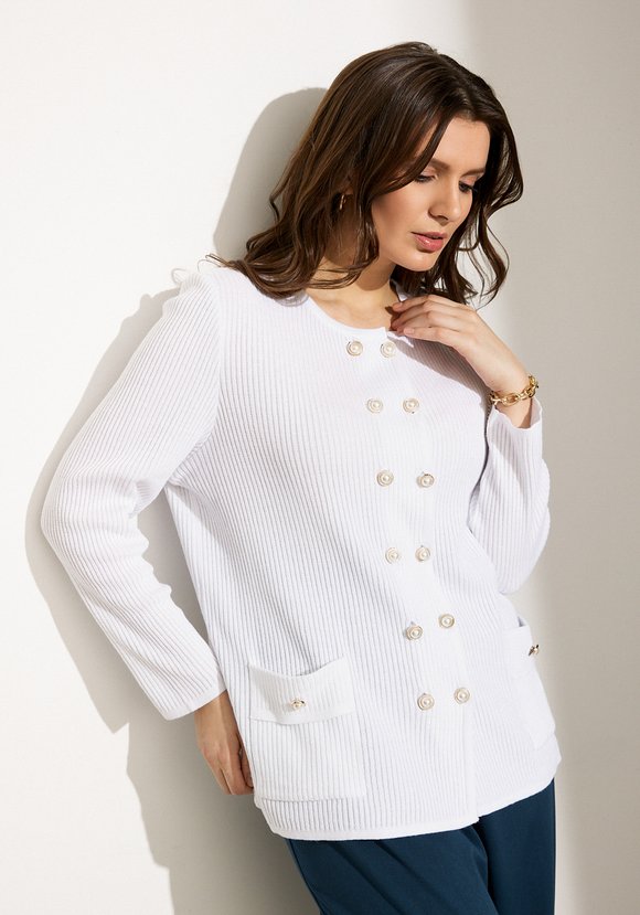 Жакет на пуговицах с жемчугом шир.  580, рис. 17