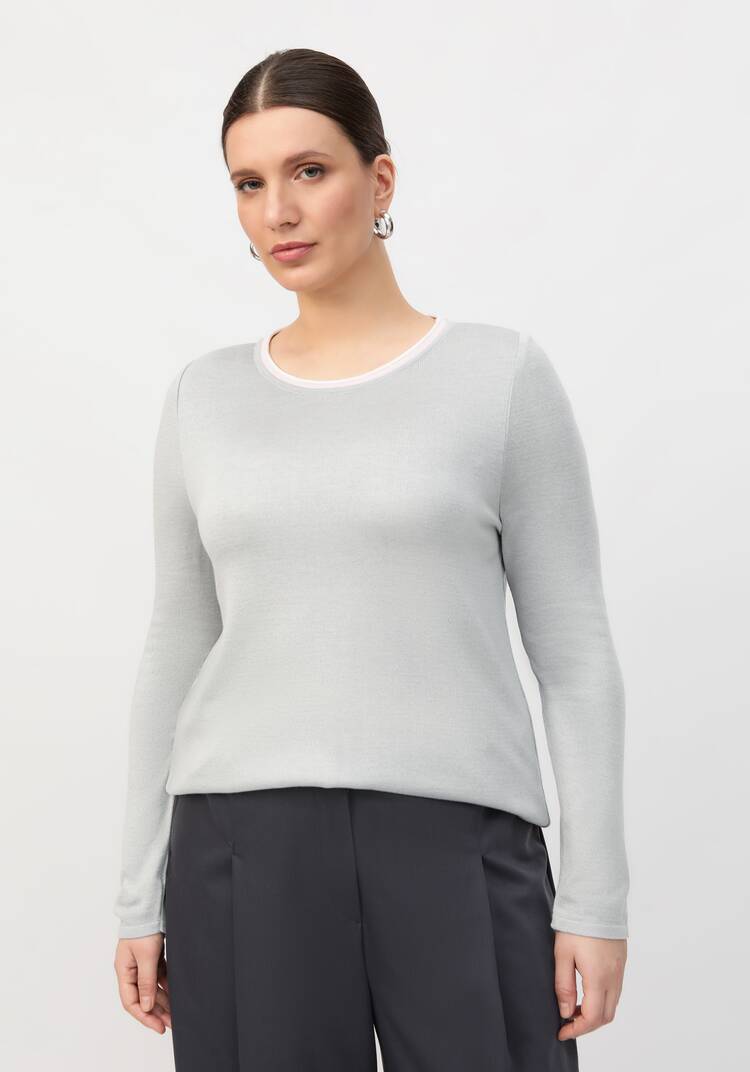 Джемпер с контрастной окантовкой горловины шир.  750, рис. 7