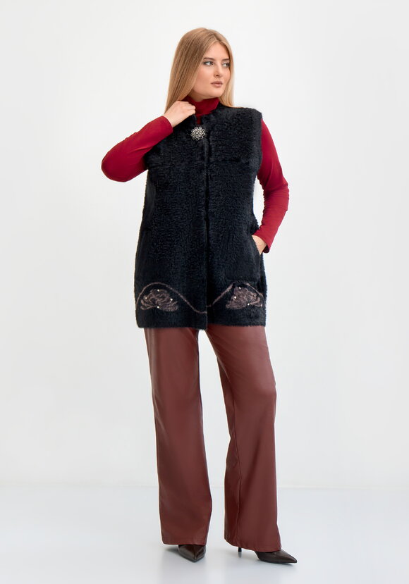 Жилетка из экомеха Розали шир.  580, рис. 9