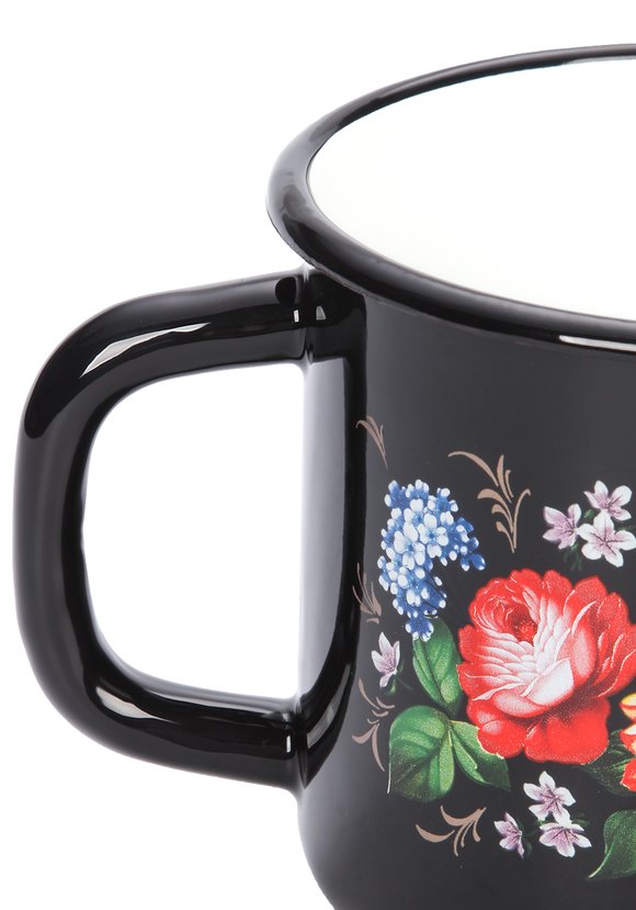 Кружка эмалированная Жостовские мотивы шир.  580, рис. 5