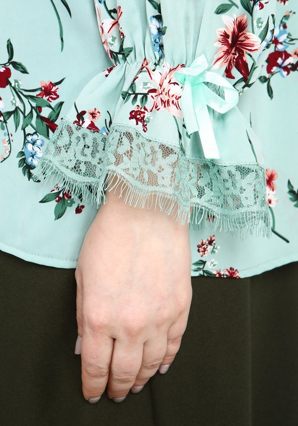 Блуза с длинным рукавом и цветочным принтом шир.  580, рис. 12