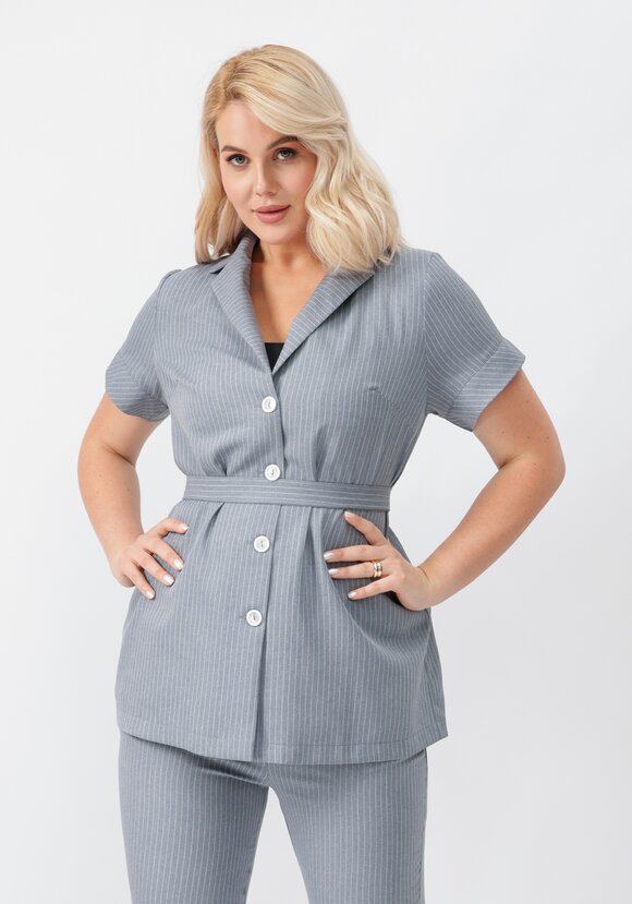 Костюм блуза и брюки в полоску шир.  580, рис. 12