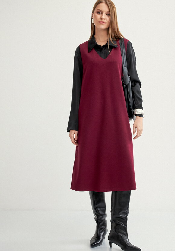 Сарафан трикотажный ,прямой с разрезами шир.  580, рис. 1