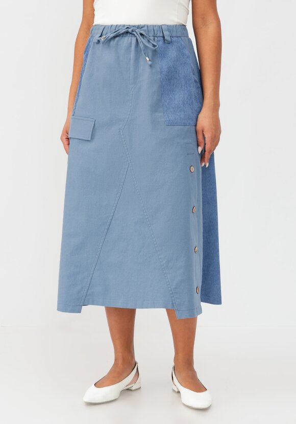 Юбка оригинального кроя с резинкой на поясе шир.  580, рис. 13