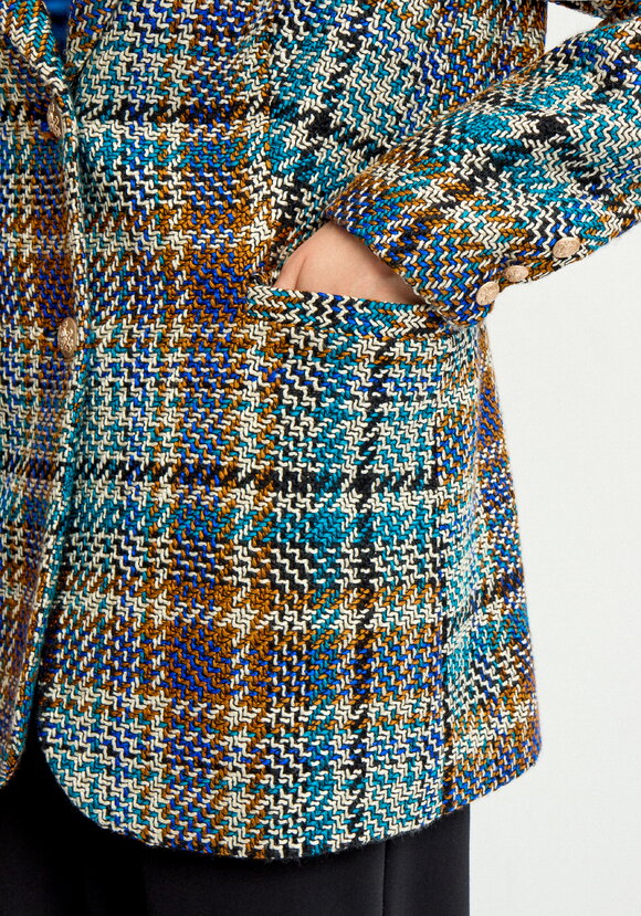 Пиджак из твида в клетку на подкладе шир.  580, рис. 18